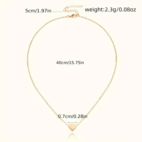 Gold Heart Pendant Necklace - Picture 3 of 5